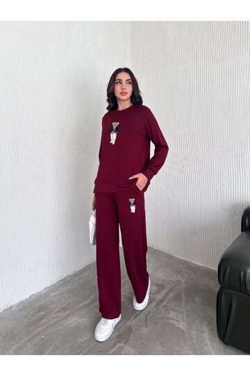 TEDDY NAKIŞLI MODAL FGENİŞ PAÇA EŞOFMAN TAKIM