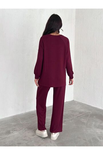 Kemerli Modal Kumaş Geniş Paça Takım