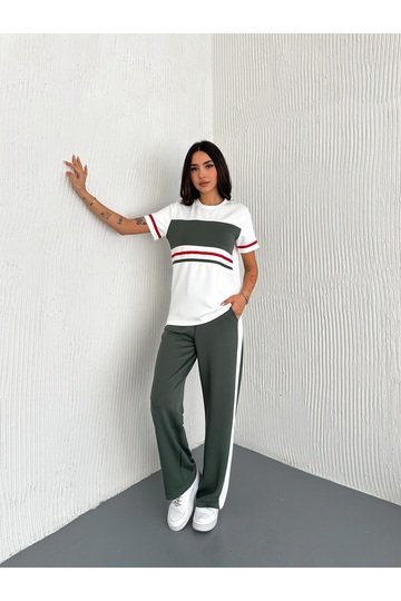 GARNİLİ ŞERİT DETAYLI MODAL KUMAŞ EŞOFMAN TAKIM