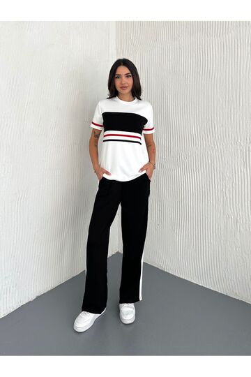 Garnili Şerit Detaylı Modal Kumaş Eşofman Takım