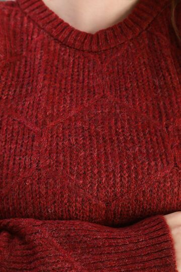 Oversize Uzun Yumuşak Petek Desen Örme Detaylı Triko Kazak