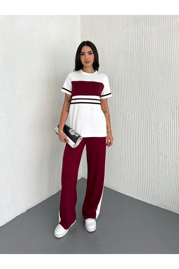 GARNİLİ ŞERİT DETAYLI MODAL KUMAŞ EŞOFMAN TAKIM