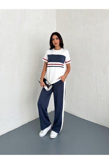 GARNİLİ ŞERİT DETAYLI MODAL KUMAŞ EŞOFMAN TAKIM