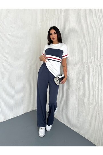 GARNİLİ ŞERİT DETAYLI MODAL KUMAŞ EŞOFMAN TAKIM