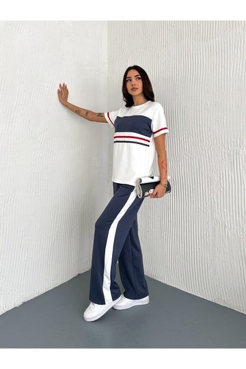 GARNİLİ ŞERİT DETAYLI MODAL KUMAŞ EŞOFMAN TAKIM