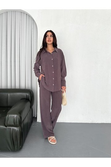 YUMUŞAK DOKU MODAL KUMAŞ GÖMLEKLİ TAKIM