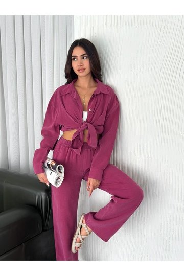 YUMUŞAK DOKU MODAL KUMAŞ GÖMLEKLİ TAKIM