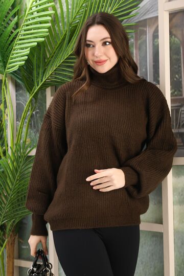 Oversize Balıkçı Yaka Yumuşak Triko Kazak