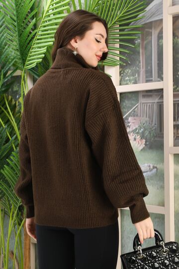 Oversize Balıkçı Yaka Yumuşak Triko Kazak