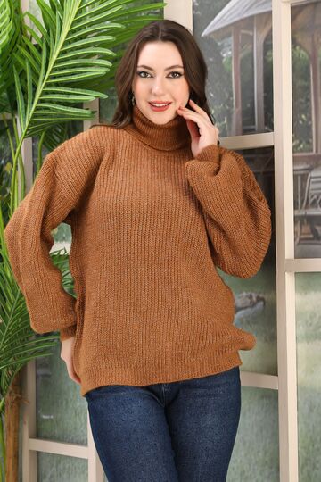 Oversize Balıkçı Yaka Yumuşak Triko Kazak