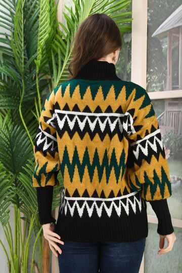 Oversize Örme Detaylı Balıkçı Yaka Yumuşak Triko Kazak