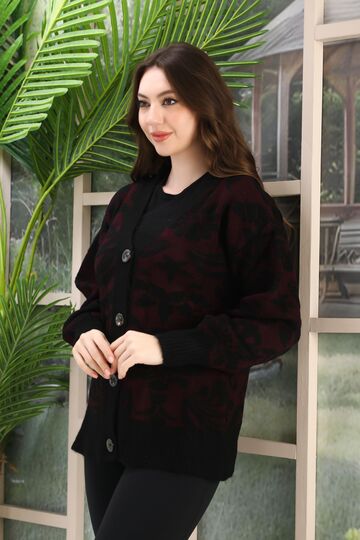 Oversize Yumuşak Örme Detaylı Düğmeli Triko Hırka