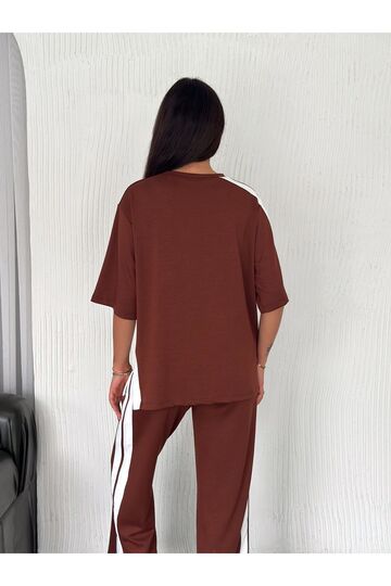 Yumuşak Doku Alt-Üst Yırtmaçlı Kısa Kol Modal Kumaş Eşofman Takım