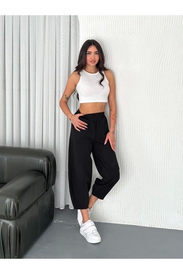 BELİ LATİKLİ DİKİŞ DETAYLI GABARDİN KUMAŞ PANTOLON