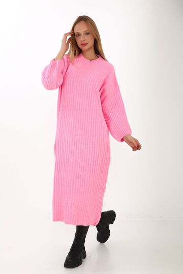 Oversize Yumuşak  Salaş Fitili Triko Elbise