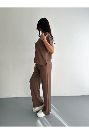 YUMUŞAK DOKU MODAL KUMAŞ KISAKOL EŞOFMAN TAKIM