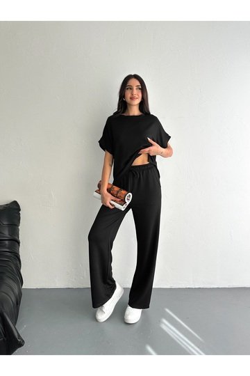 YUMUŞAK DOKU MODAL KUMAŞ KISAKOL EŞOFMAN TAKIM