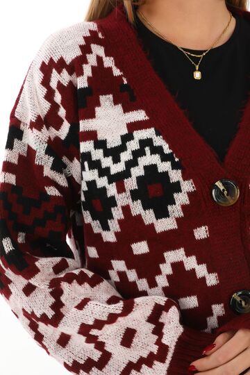 Oversize Yumuşak Örme Detaylı Düğmeli Triko Hırka