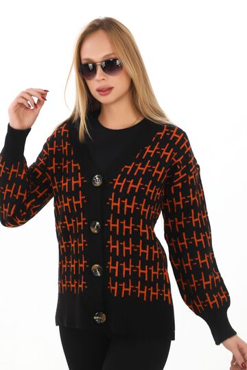 Oversize Yumuşak Örme Detaylı Düğmeli Triko Hırka