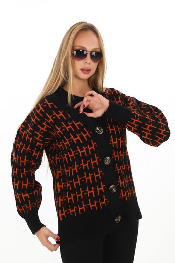 Oversize Yumuşak Örme Detaylı Düğmeli Triko Hırka