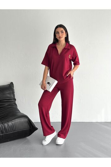Polo Yaka Ayıcık Teddy Modal Kumaş Eşofman Takım