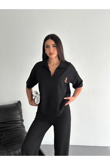 Polo Yaka Ayıcık Teddy Modal Kumaş Eşofman Takım