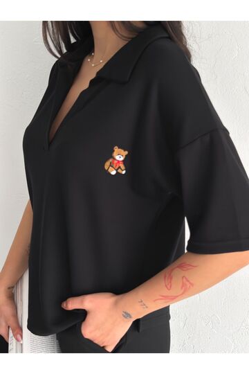 Polo Yaka Ayıcık Teddy Modal Kumaş Eşofman Takım