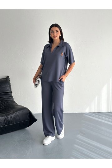 POLO YAKA AYICIK TEDDY MODAL KUMAŞ EŞOFMAN TAKIM