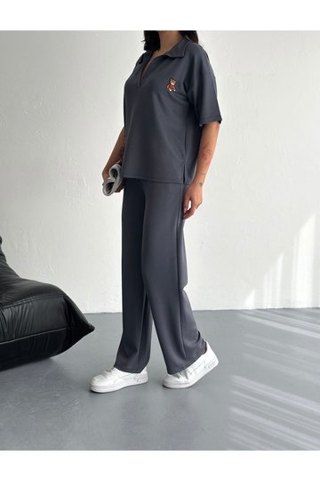 POLO YAKA AYICIK TEDDY MODAL KUMAŞ EŞOFMAN TAKIM
