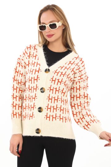 Oversize Yumuşak Örme Detaylı Düğmeli Triko Hırka