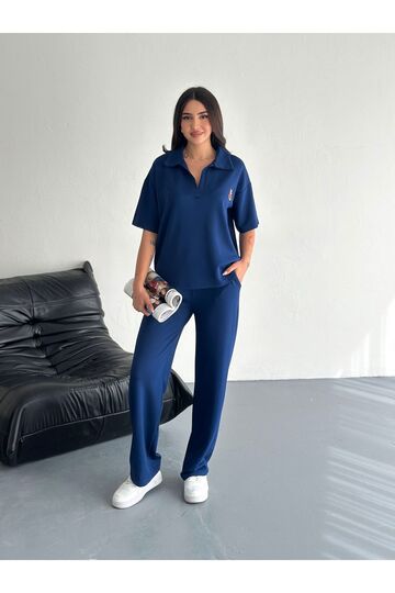 Polo Yaka Ayıcık Teddy Modal Kumaş Eşofman Takım