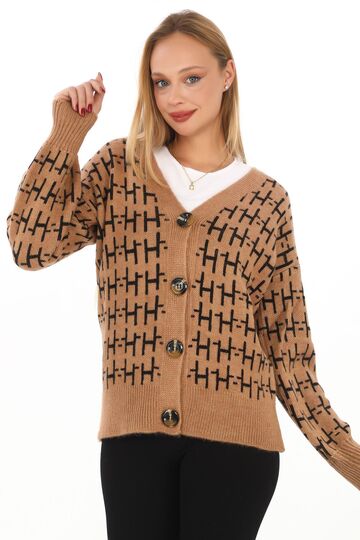 Oversize Yumuşak Örme Detaylı Düğmeli Triko Hırka