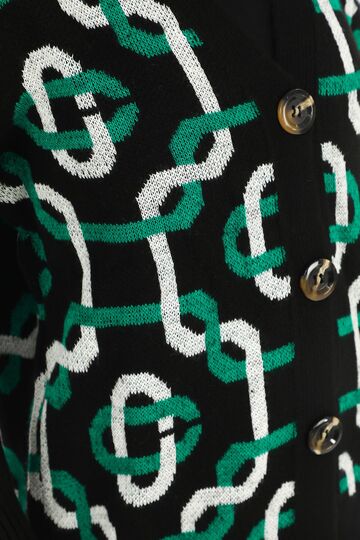 Oversize Düğmeli Örme Detaylı Triko Hırka