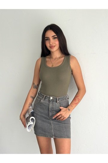 HALTER YAKA ESNEK FİTİLLİ KAŞKORSE KUMAŞ ATLET