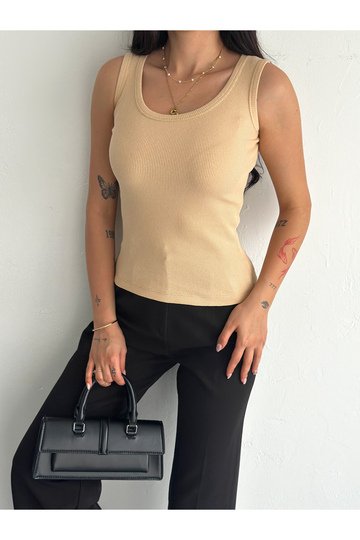 HALTER YAKA ESNEK FİTİLLİ KAŞKORSE KUMAŞ ATLET