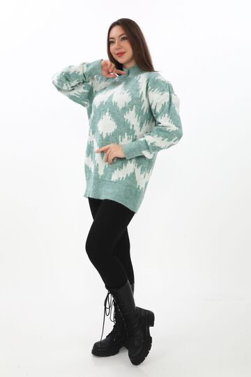 Oversize Örme Detaylı Balıkçı Yaka Yumuşak Triko Kazak