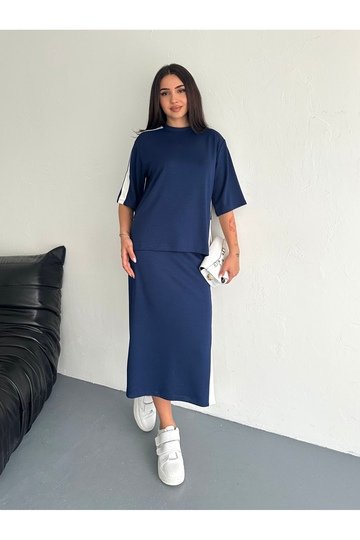 YIRTMAÇLI GARNİLİ YUMUŞAK DOKU MODAL KUMAŞ ETEKLİ TAKIM