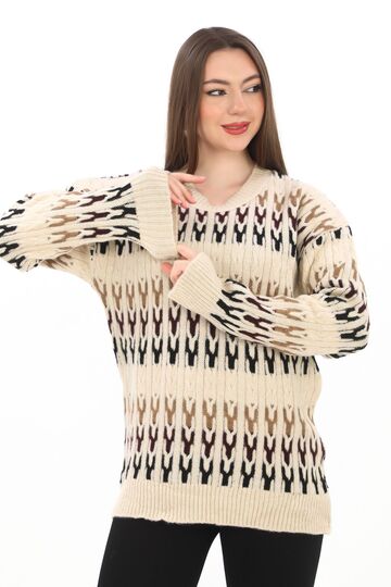 Örme Detaylı Oversize Yumuşak Triko Kazak