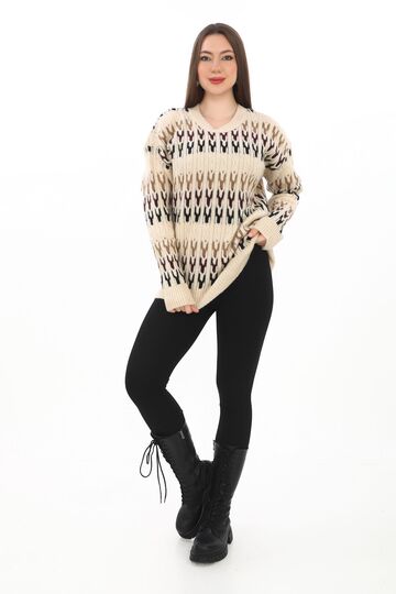 Örme Detaylı Oversize Yumuşak Triko Kazak