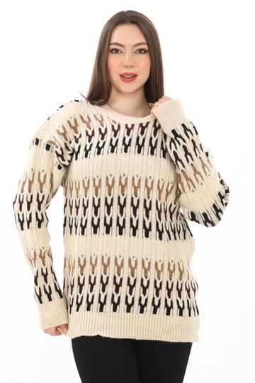 Örme Detaylı Oversize Yumuşak Triko Kazak