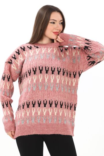 Örme Detaylı Oversize Yumuşak Triko Kazak