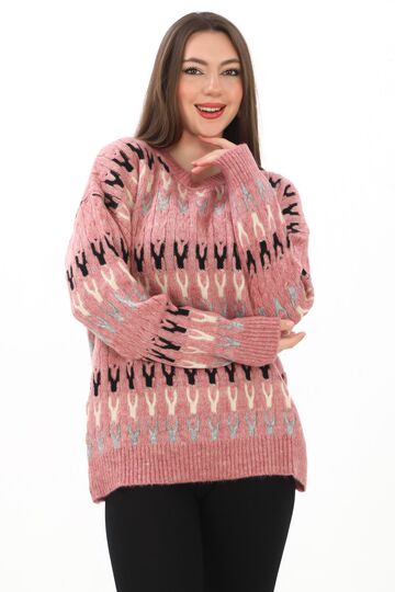 Örme Detaylı Oversize Yumuşak Triko Kazak