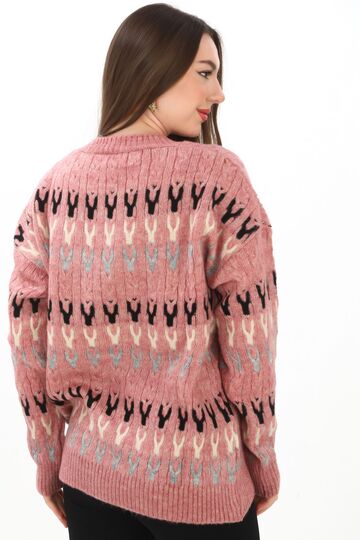 Örme Detaylı Oversize Yumuşak Triko Kazak