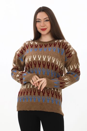 Örme Detaylı Oversize Yumuşak Triko Kazak