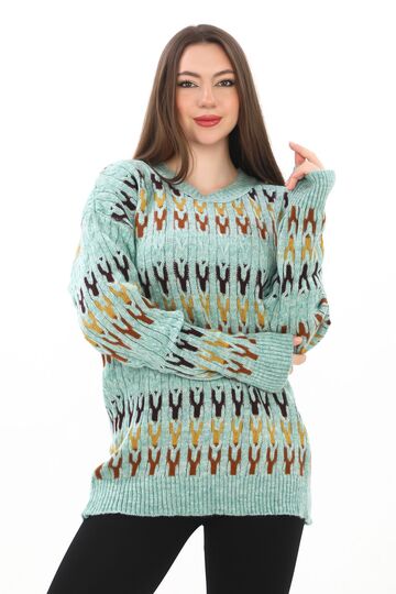 Örme Detaylı Oversize Yumuşak Triko Kazak