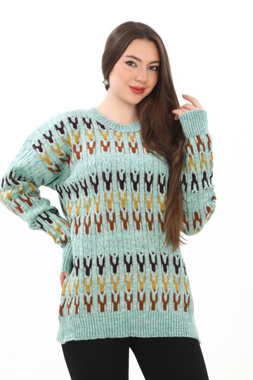 Örme Detaylı Oversize Yumuşak Triko Kazak
