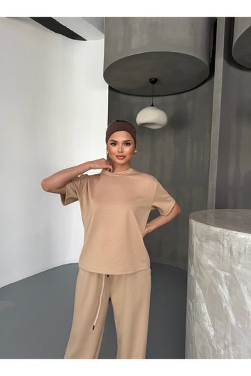 YUMUŞAK DOKU BİSİKLET YAKA GENİŞ PAÇA  MODAL KUMAŞ  EŞOFMAN TAKIM