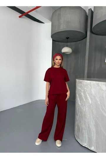 YUMUŞAK DOKU BİSİKLET YAKA GENİŞ PAÇA  MODAL KUMAŞ  EŞOFMAN TAKIM