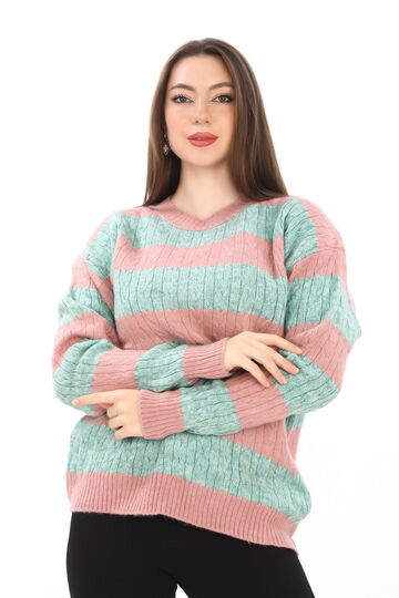 Oversize Örme Detaylı Yumuşak Dokulu Triko  Kazak