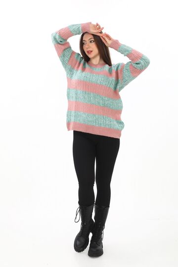 Oversize Örme Detaylı Yumuşak Dokulu Triko  Kazak
